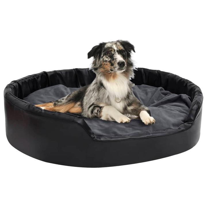 Lit Pour Chiens Noir Et Peluche Et Similicuir