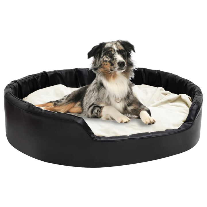 Lit Pour Chiens Noir Et Peluche Et Similicuir