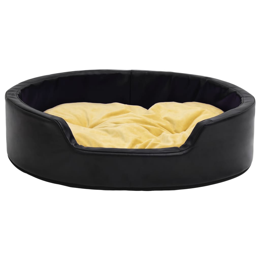 Lit Pour Chiens Noir Et Peluche Et Similicuir