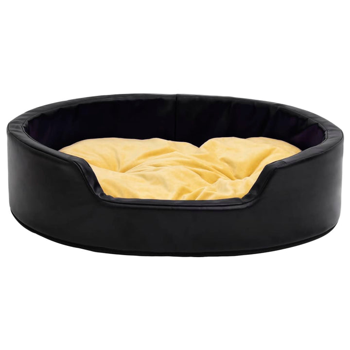 Lit Pour Chiens Noir Et Peluche Et Similicuir