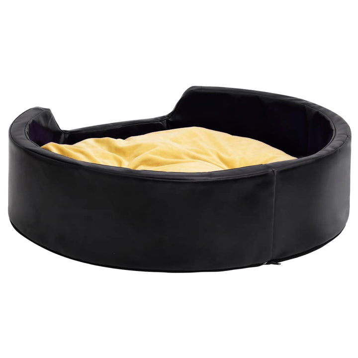 Lit Pour Chiens Noir Et Peluche Et Similicuir