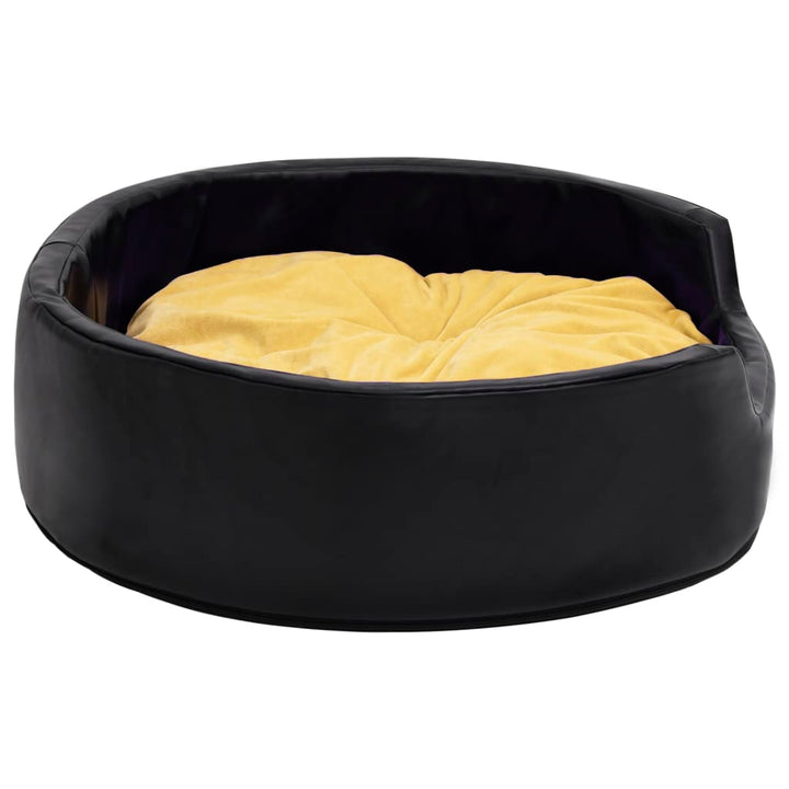 Lit Pour Chiens Noir Et Peluche Et Similicuir