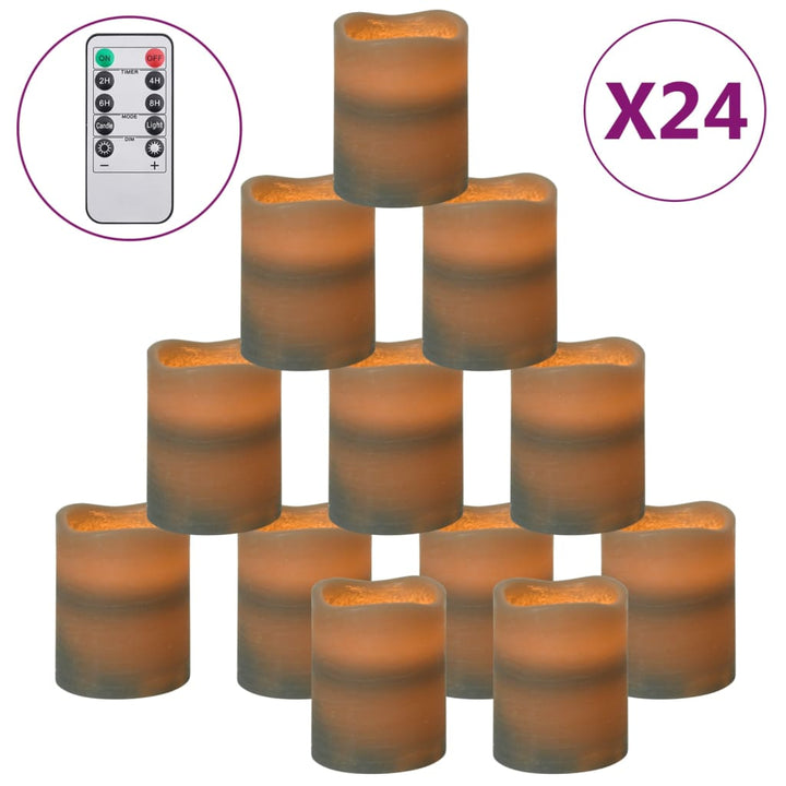 Bougies À Led Sans Flamme 24 Pcs Avec Télécommande Blanc Chaud