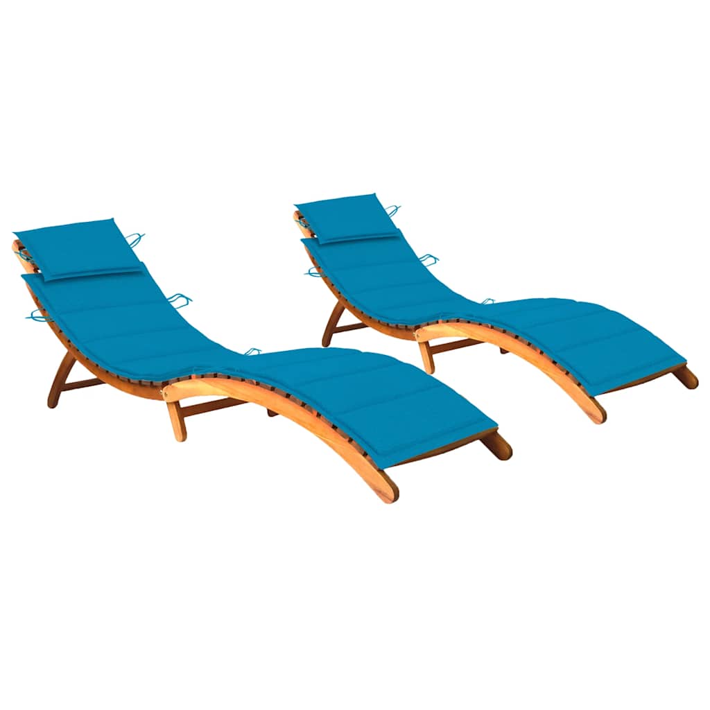 Chaise Longue De Jardin Avec Table Et Coussin Bois D'acacia