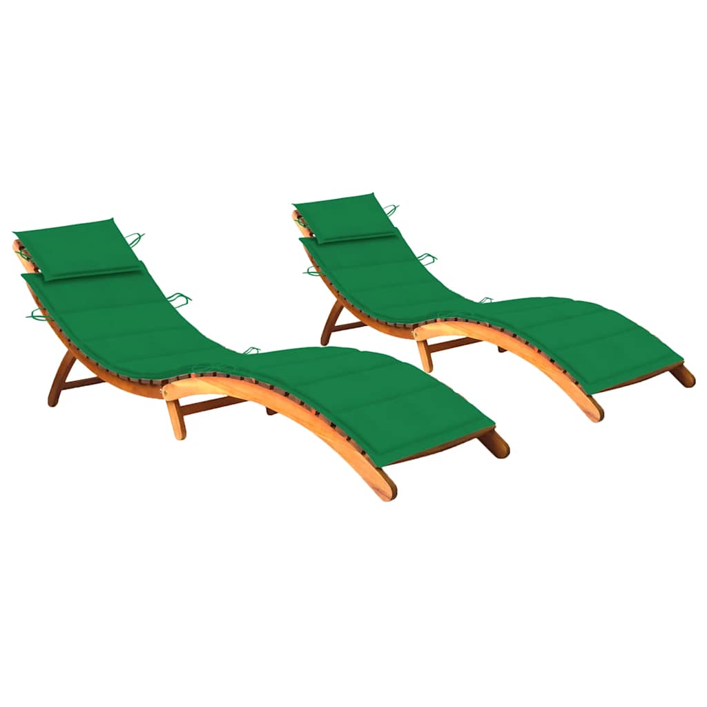 Chaise Longue De Jardin Avec Table Et Coussin Bois D'acacia