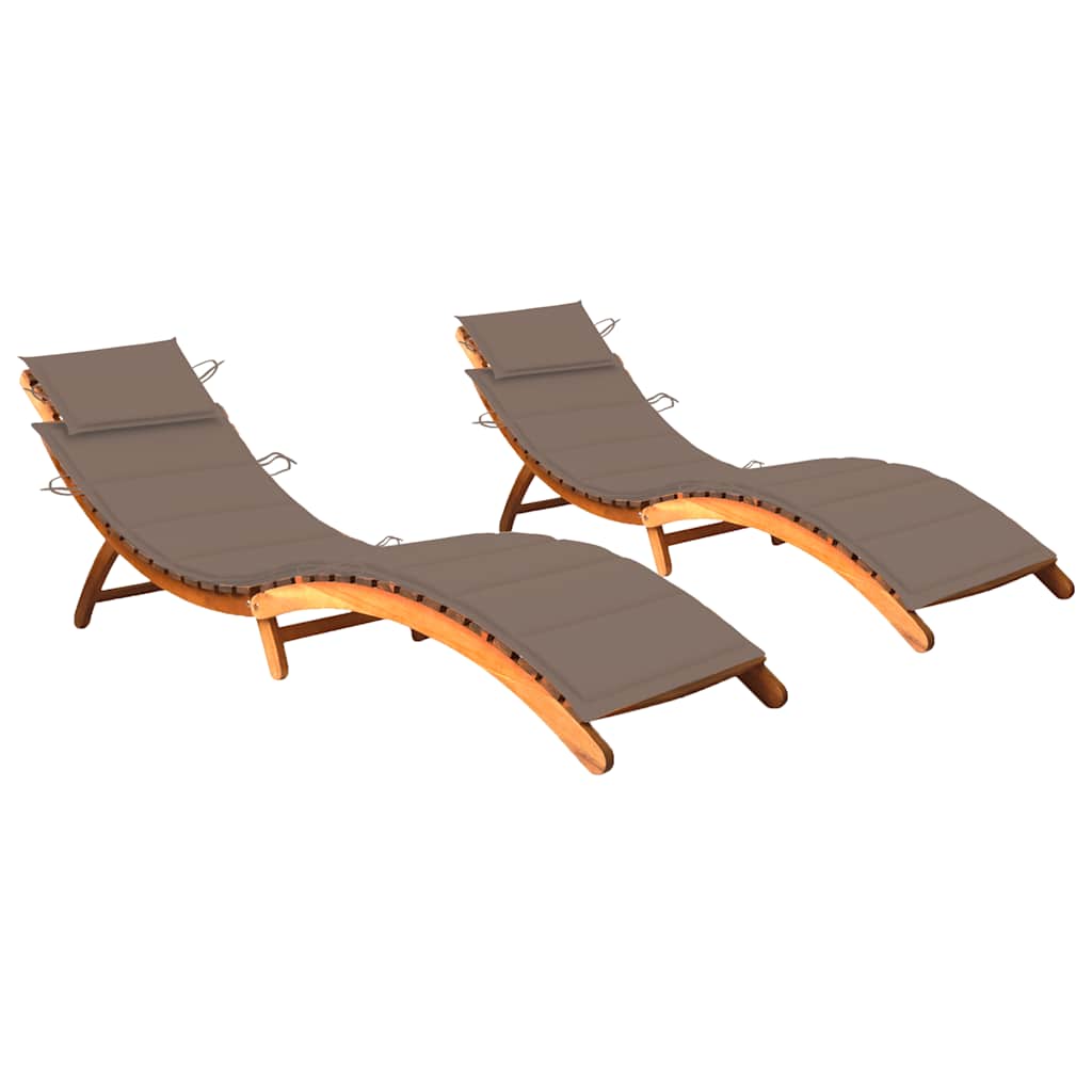 Chaise Longue De Jardin Avec Table Et Coussin Bois D'acacia