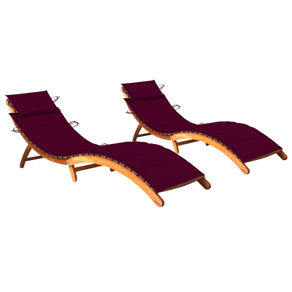 Chaise Longue De Jardin Avec Table Et Coussin Bois D'acacia