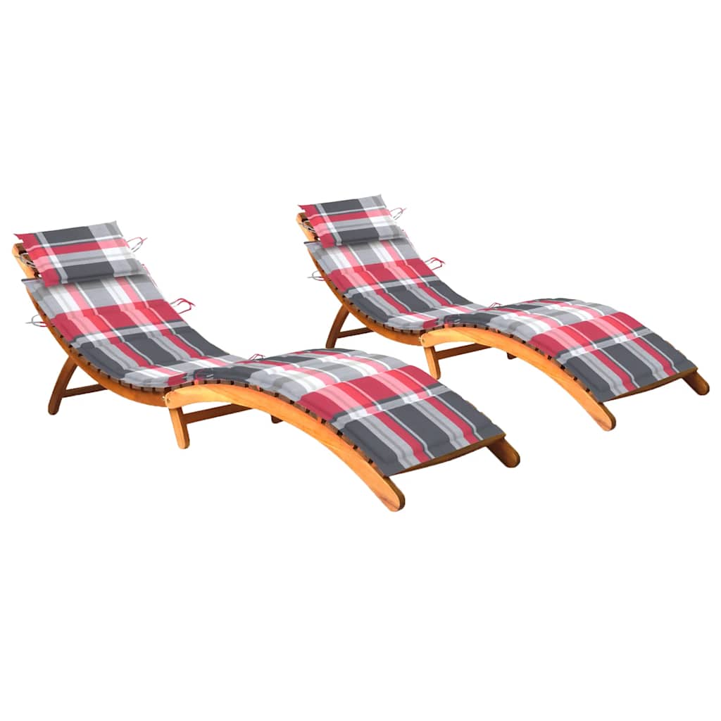 Chaise Longue De Jardin Avec Table Et Coussin Bois D'acacia