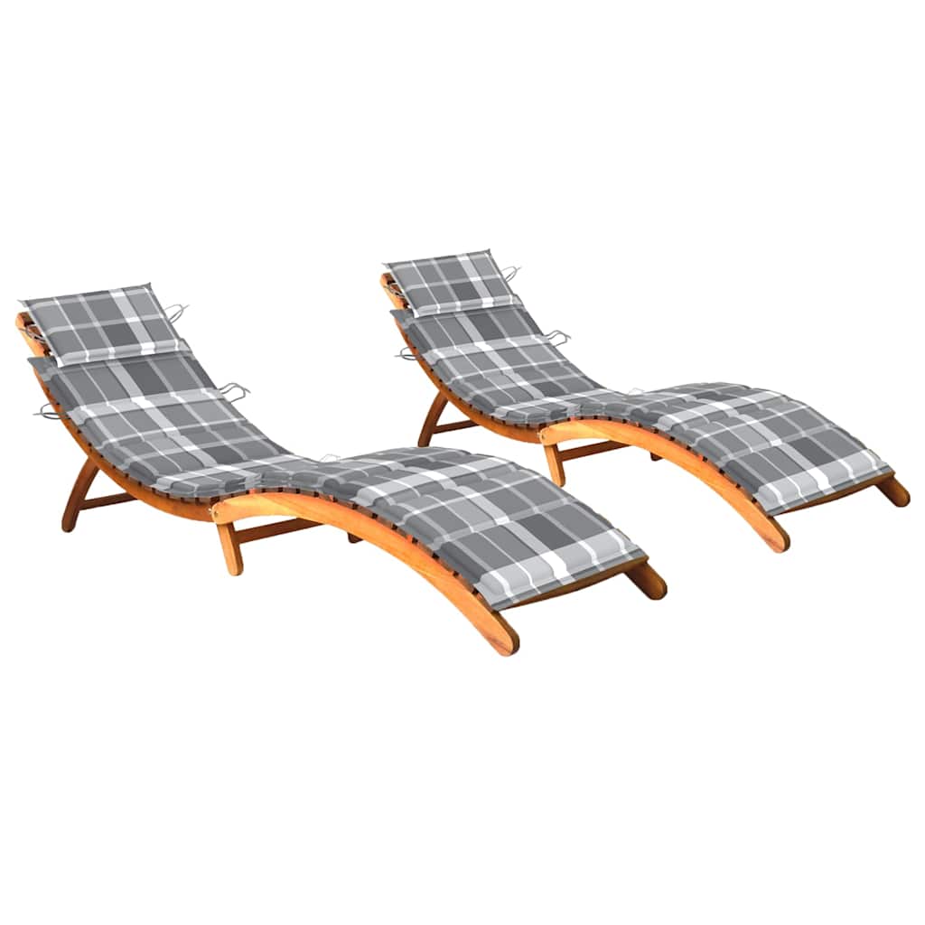 Chaise Longue De Jardin Avec Table Et Coussin Bois D'acacia