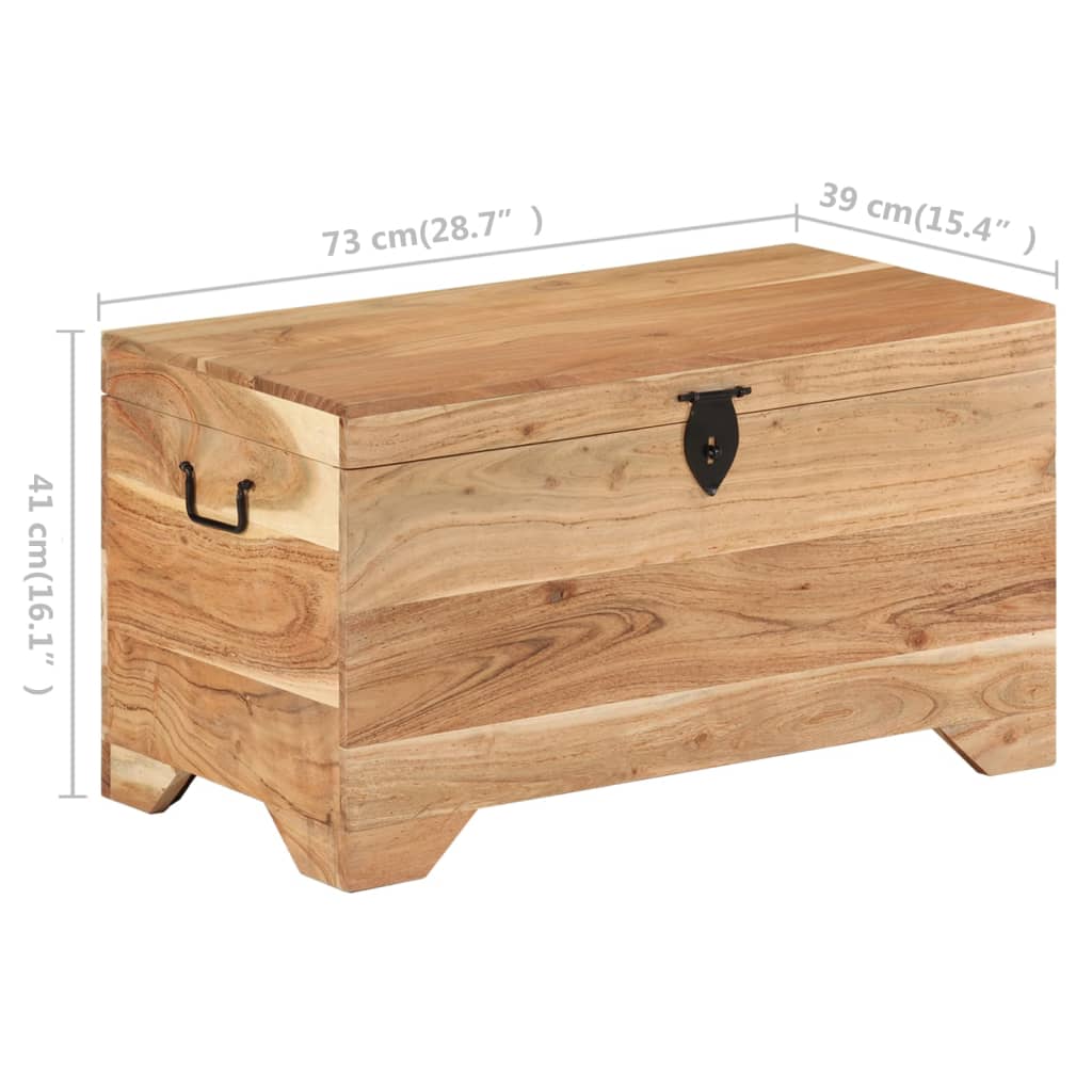 Coffre De Rangement Bois D'acacia Solide