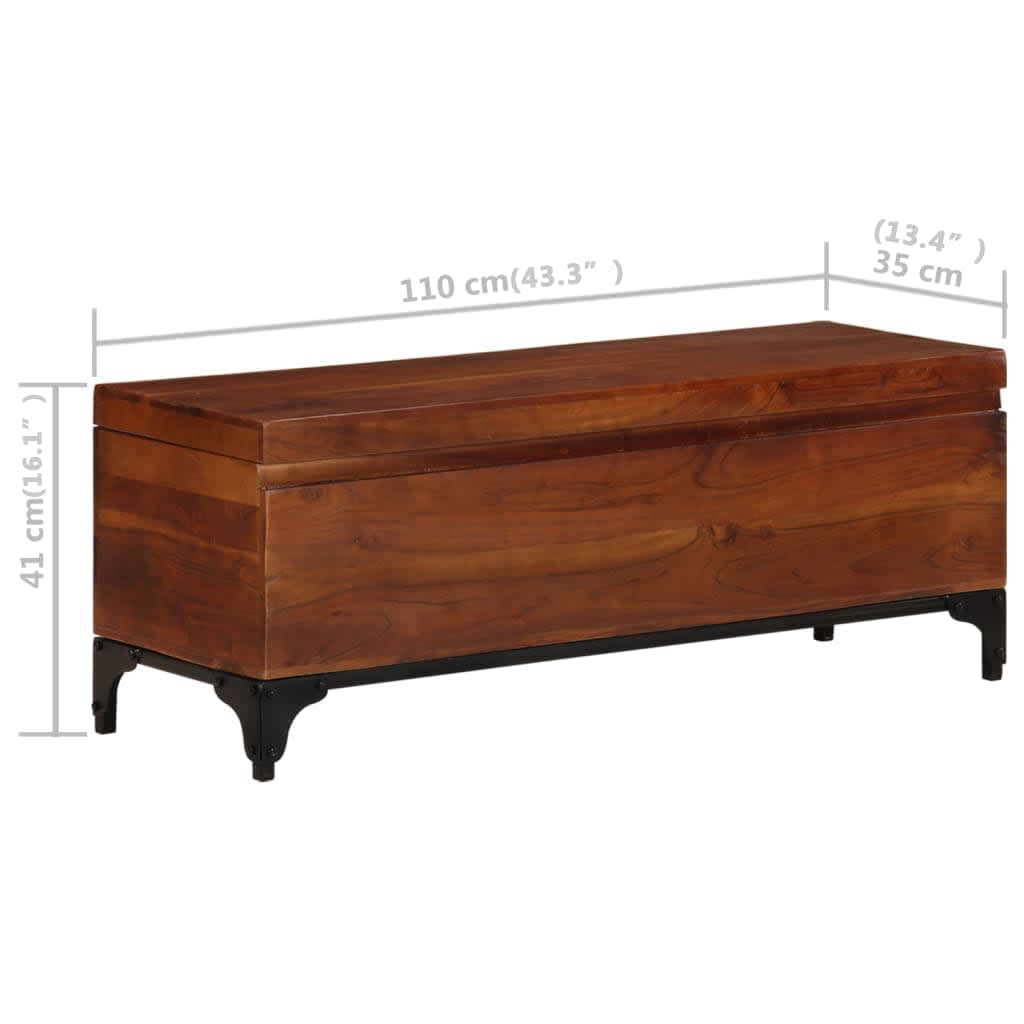 Coffre De Rangement 110X35X41 Cm Bois D'acacia Solide