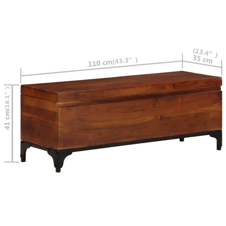 Coffre De Rangement 110X35X41 Cm Bois D'acacia Solide