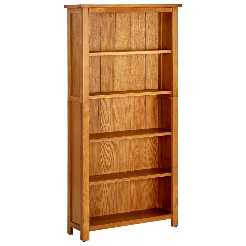 Bibliothèque À 7 Niveaux 90X22,5X200 Cm Bois De Chêne Massif