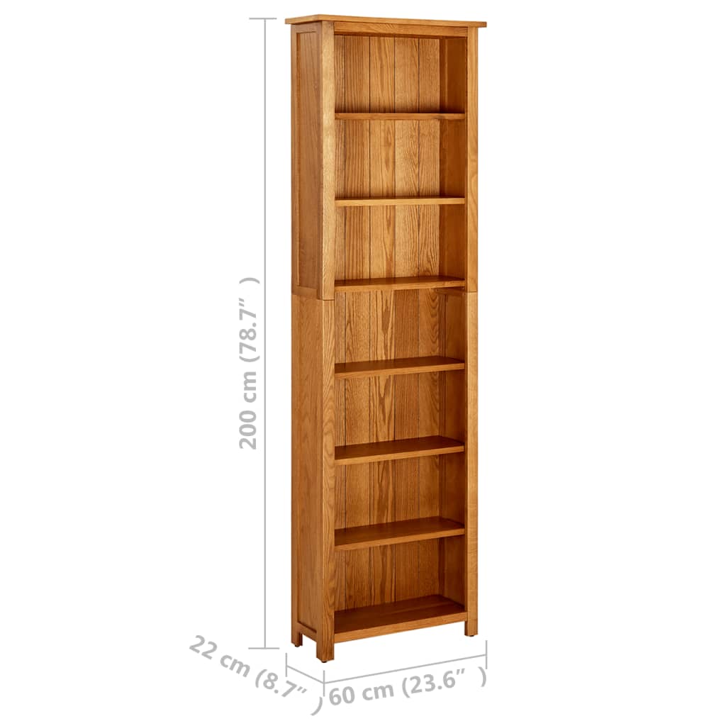 Bibliothèque À 7 Niveaux Bois De Chêne Massif