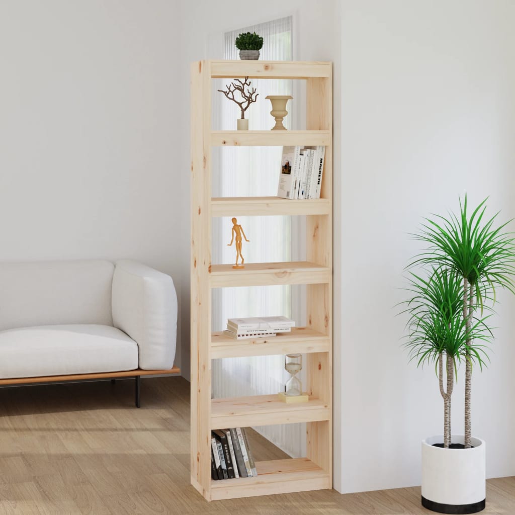 Bibliothèque/Séparateur De Pièce 60X30X199,5 Cm Pin Massif
