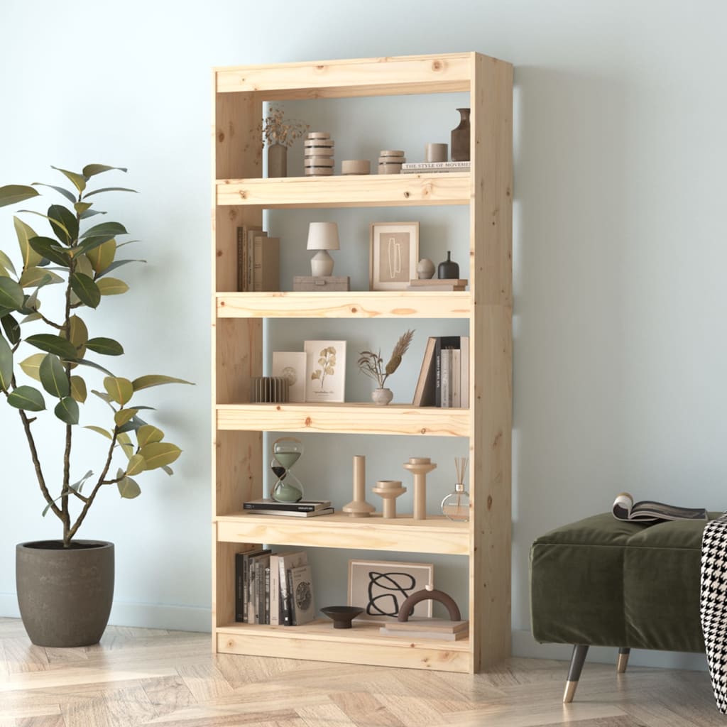 Bibliothèque/Séparateur De Pièce 80X30X167,4 Cm Pin Massif