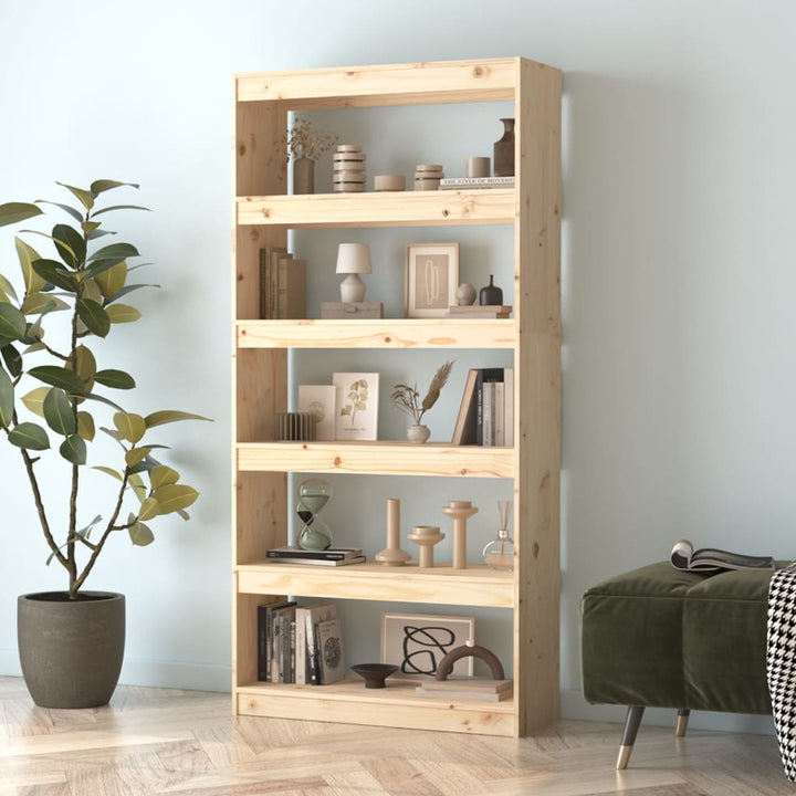 Bibliothèque/Séparateur De Pièce 80X30X167,4 Cm Pin Massif