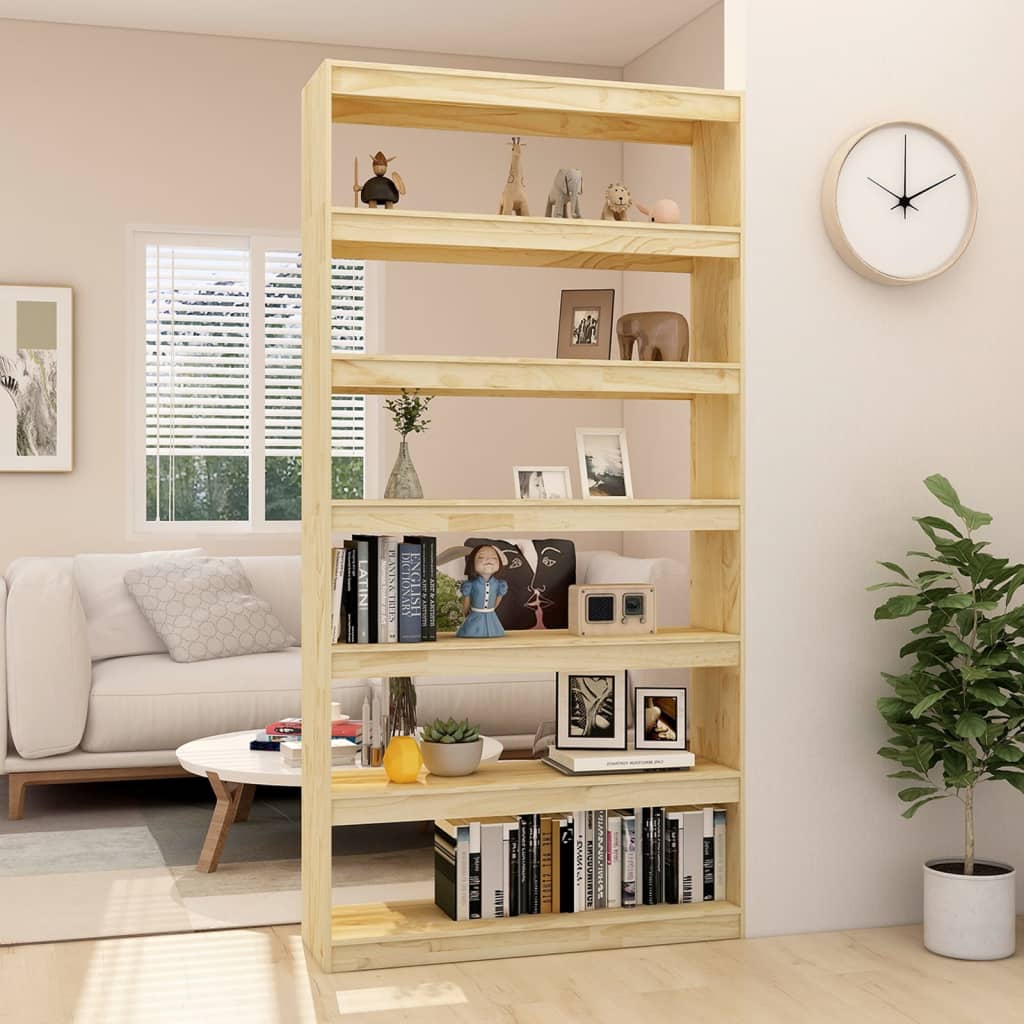 Bibliothèque/Séparateur De Pièce 100X30X Pin Massif Naturel