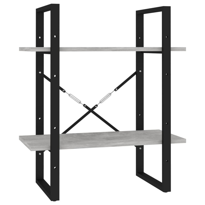 Bibliothèque À 5 Niveaux Gris Béton 60X30X175Cm Bois Ingénierie
