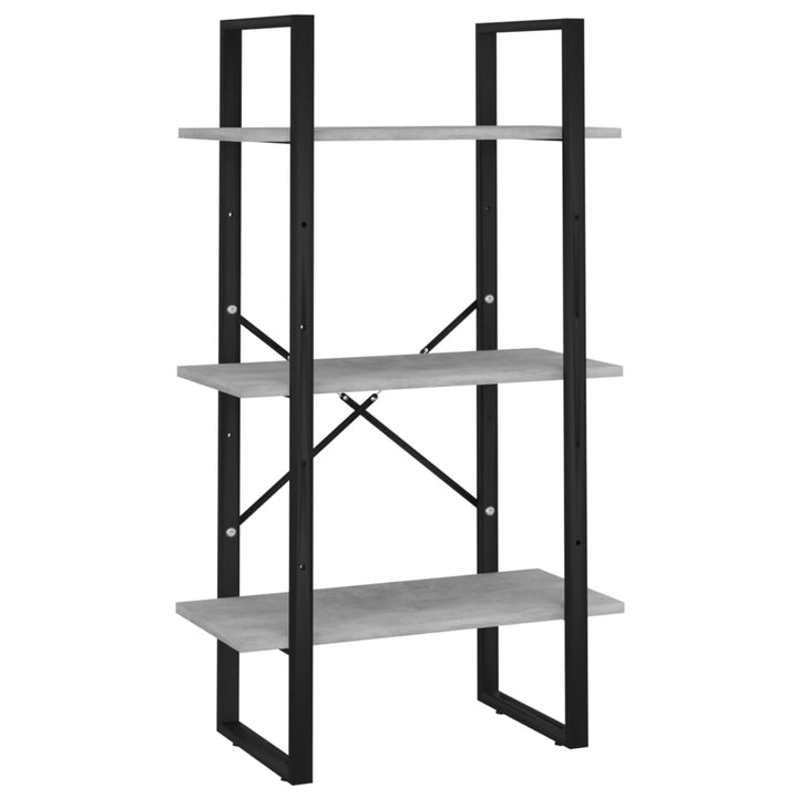Bibliothèque À 5 Niveaux Gris Béton 60X30X175Cm Bois Ingénierie