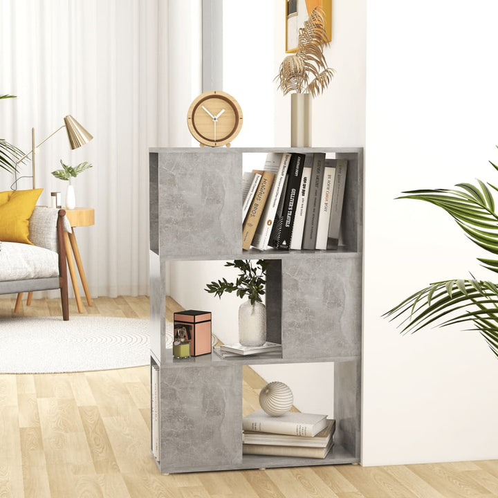 Bibliothèque/Séparateur De Pièce Bois D'ingénierie Gris Béton