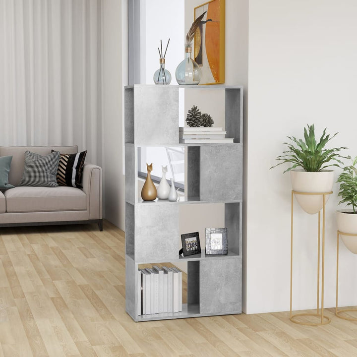 Bibliothèque/Séparateur De Pièce Bois D'ingénierie Gris Béton