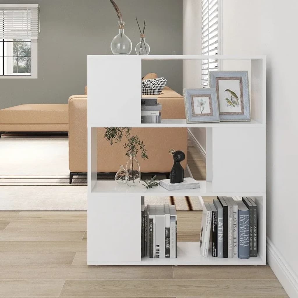 Bibliothèque Séparateur De Pièce Blanc