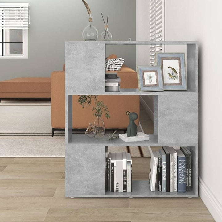 Bibliothèque/Séparateur De Pièce Bois D'ingénierie Gris Béton
