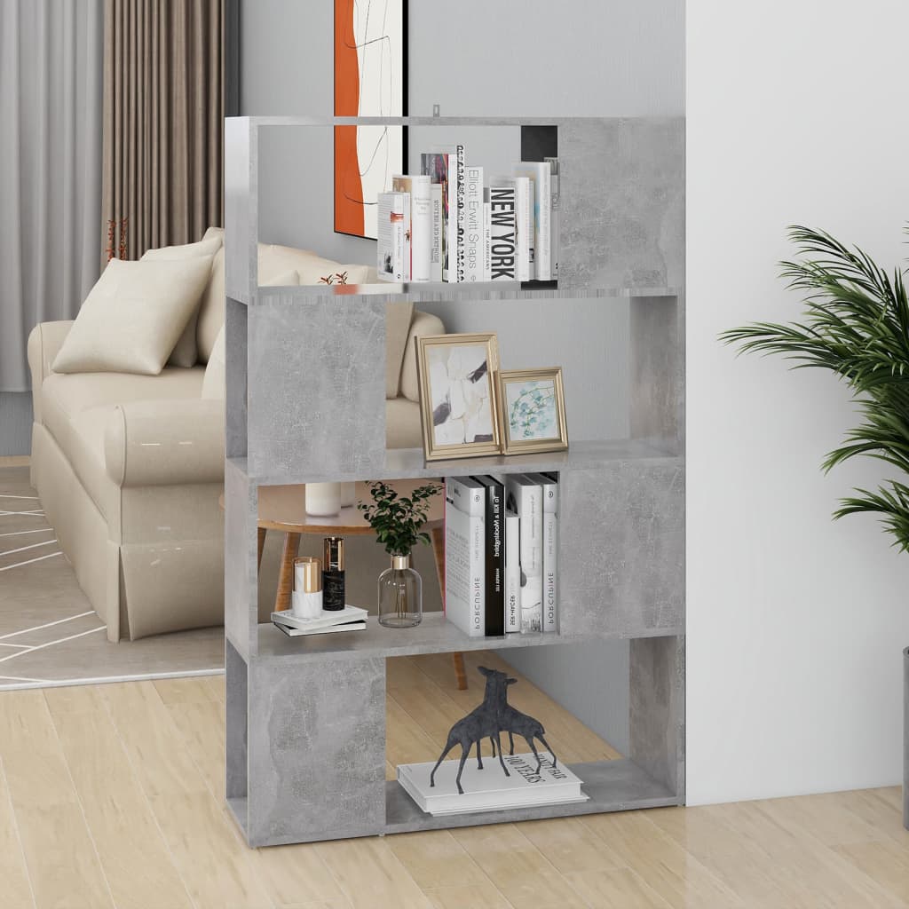 Bibliothèque/Séparateur De Pièce Bois D'ingénierie Gris Béton