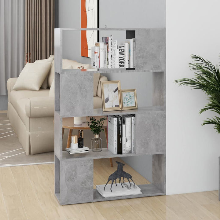 Bibliothèque/Séparateur De Pièce Bois D'ingénierie Gris Béton