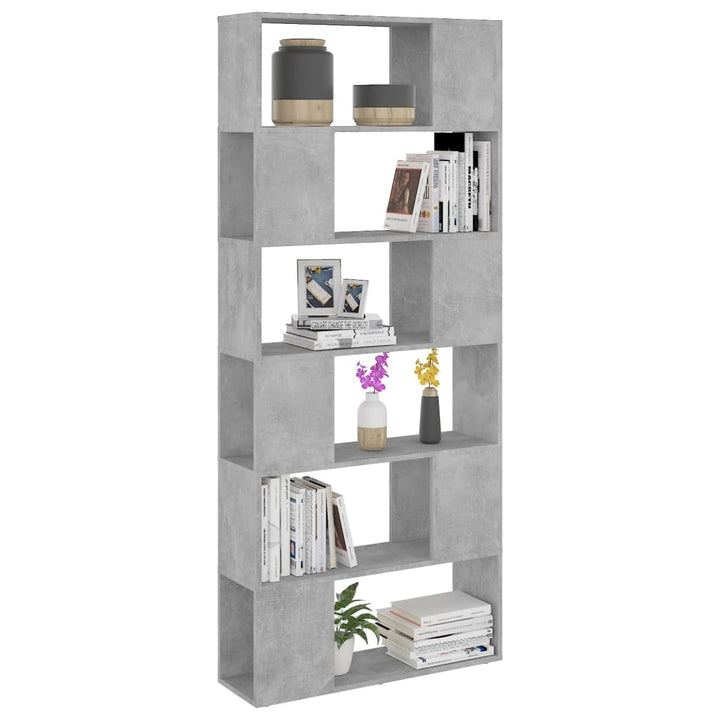 Bibliothèque/Séparateur De Pièce Bois D'ingénierie Gris Béton
