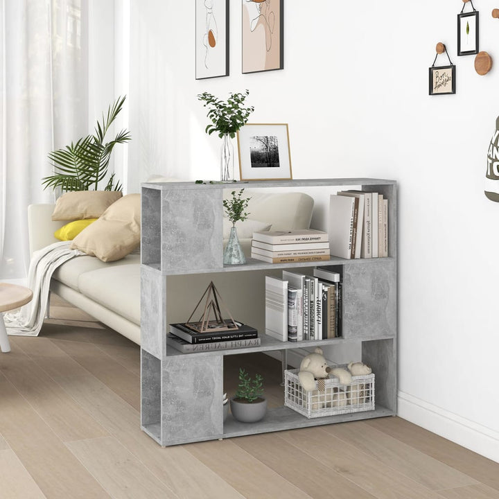 Bibliothèque/Séparateur De Pièce Bois D'ingénierie Gris Béton