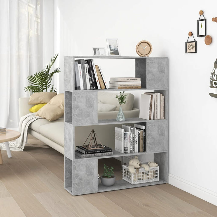 Bibliothèque/Séparateur De Pièce Bois D'ingénierie Gris Béton