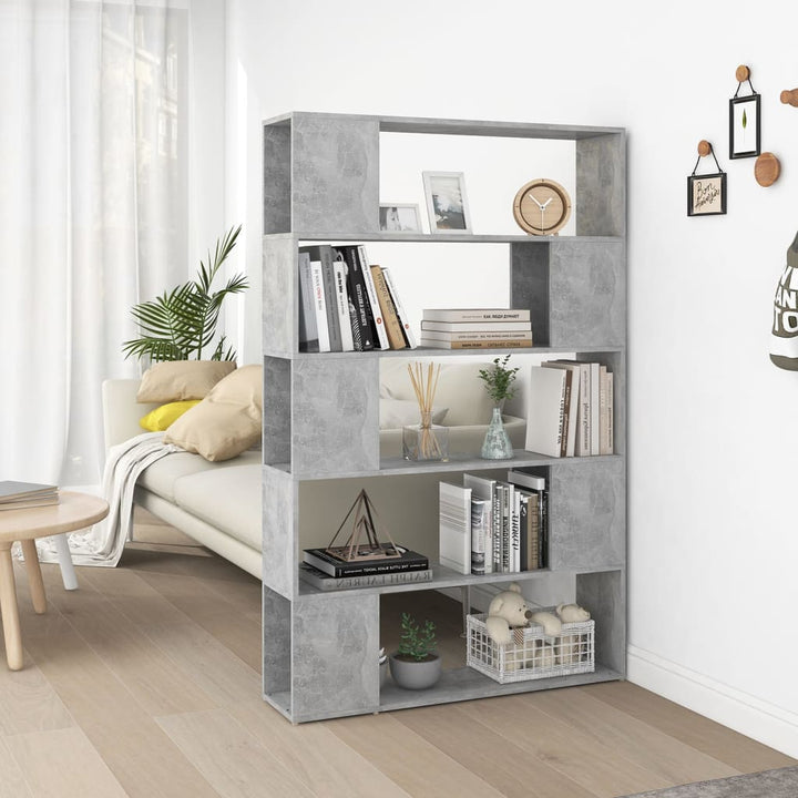 Bibliothèque/Séparateur De Pièce Bois D'ingénierie Gris Béton