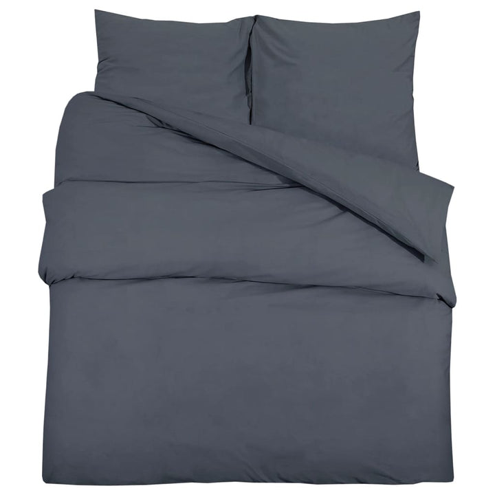Ensemble De Housse De Couette 225X220 Cm Microfibre Anthracite