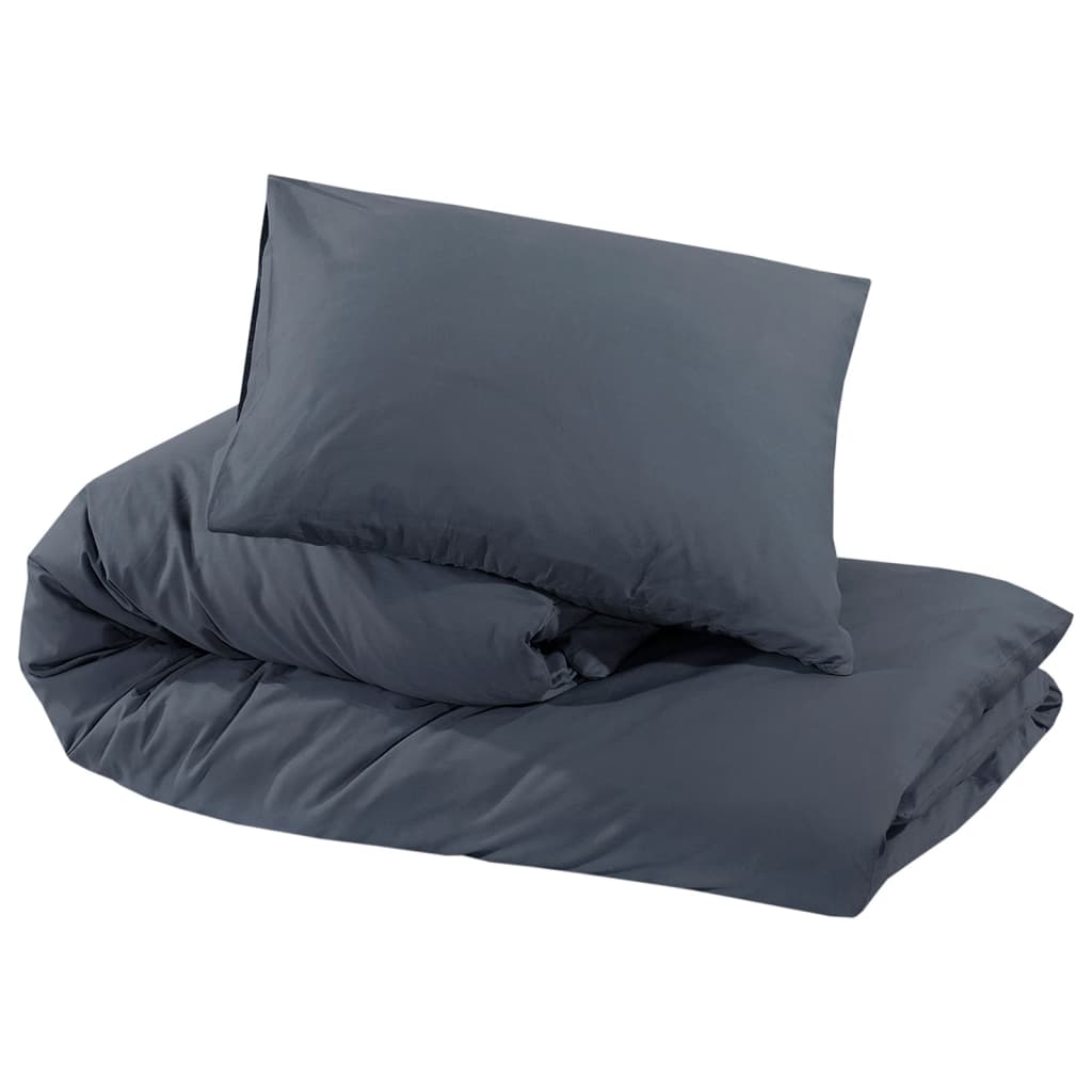 Ensemble De Housse De Couette 225X220 Cm Microfibre Anthracite