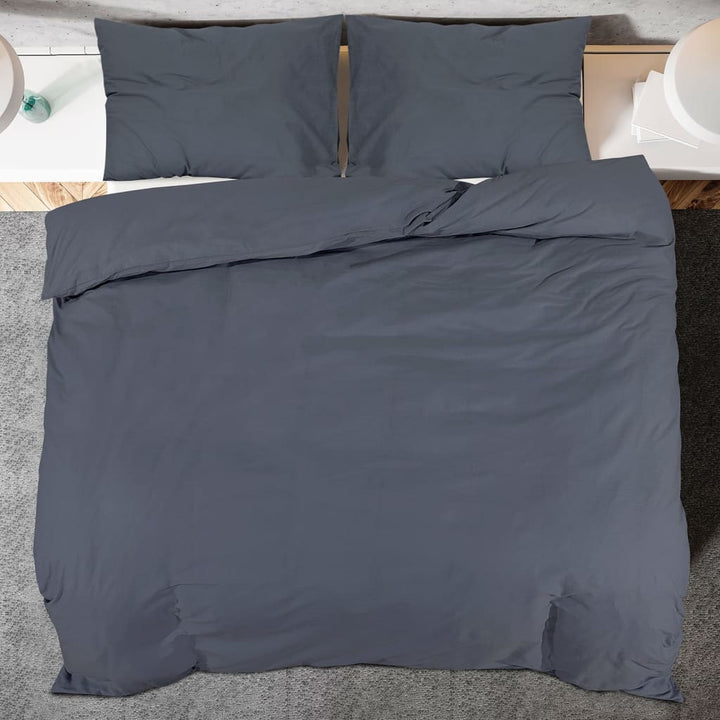 Ensemble De Housse De Couette 225X220 Cm Microfibre Anthracite