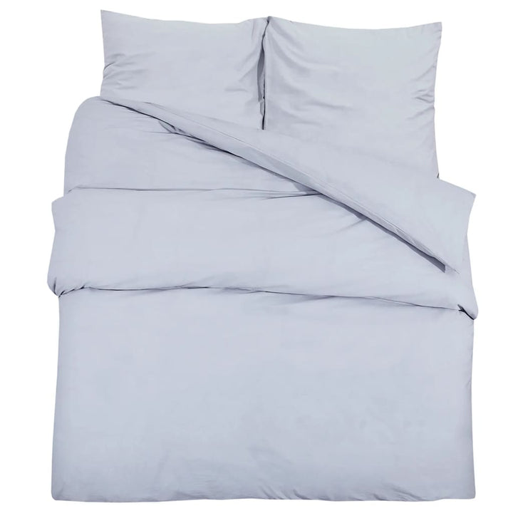 Ensemble De Housse De Couette 155X220 Cm Microfibre Légère Gris