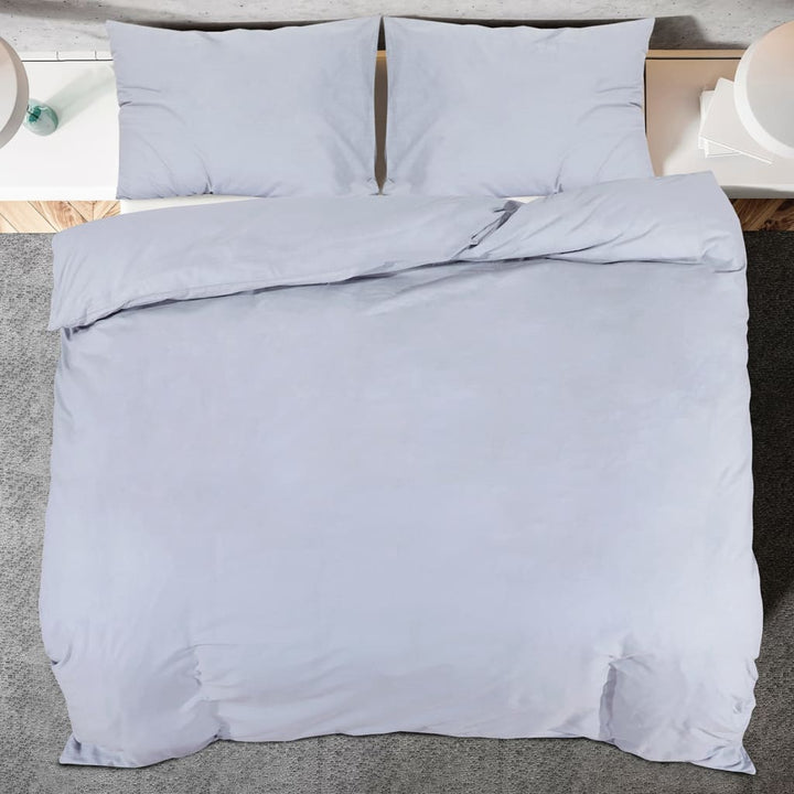 Ensemble De Housse De Couette 155X220 Cm Microfibre Légère Gris