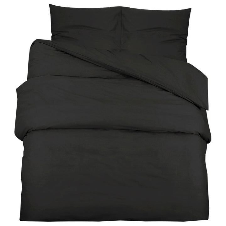 Ensemble De Housse De Couette 200X220 Cm Microfibre Légère Noir