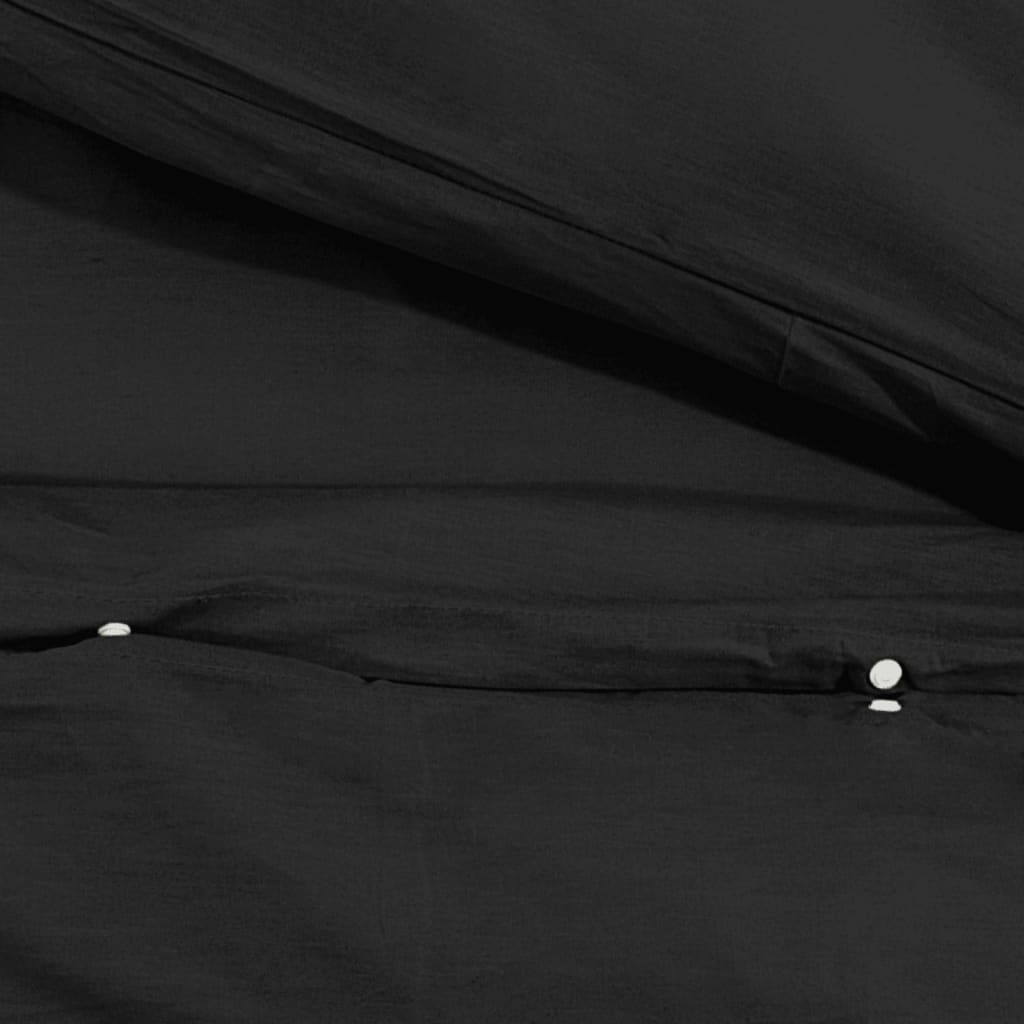Ensemble De Housse De Couette 200X220 Cm Microfibre Légère Noir