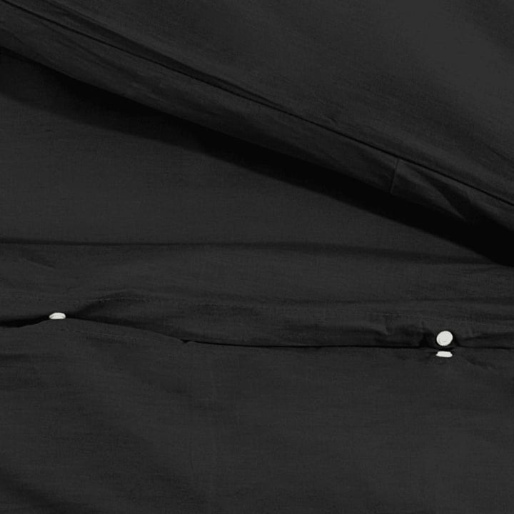 Ensemble De Housse De Couette 200X220 Cm Microfibre Légère Noir