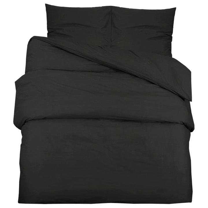 Ensemble De Housse De Couette 200X200 Cm Microfibre Légère Noir