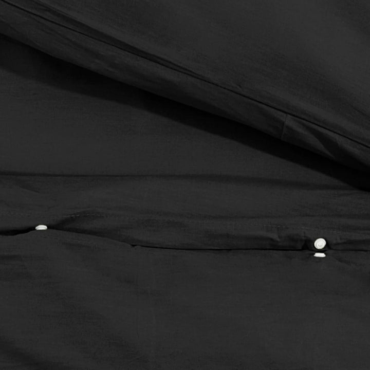 Ensemble De Housse De Couette 225X220 Cm Microfibre Légère Noir