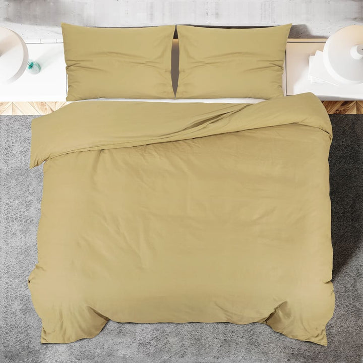 Ensemble De Housse De Couette 225X220 Cm Microfibre Taupe