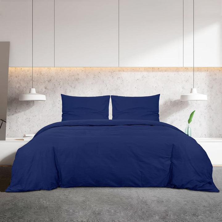 Ensemble De Housse De Couette Marine 220X240 Cm Microfibre Bleu