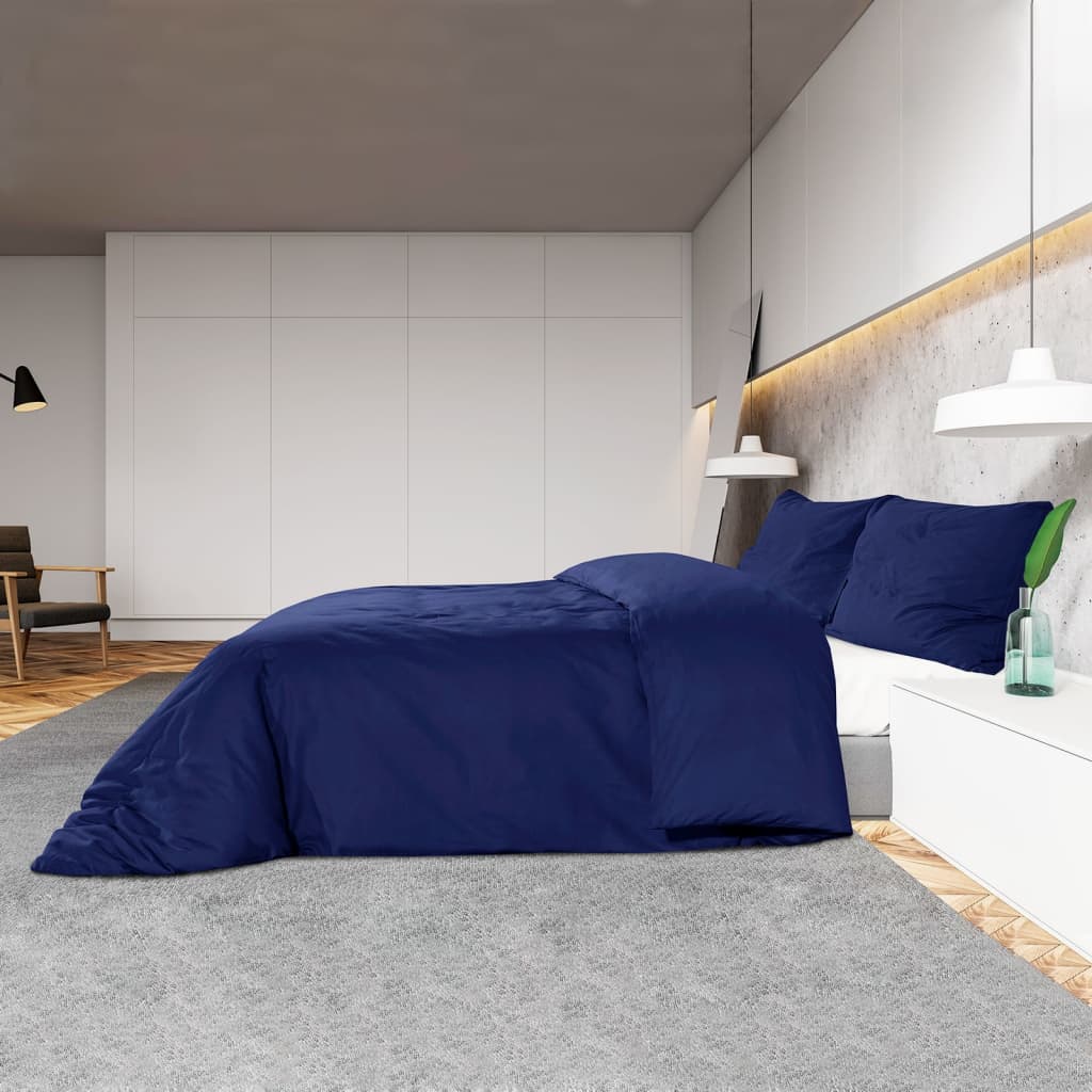 Ensemble De Housse De Couette Marine 220X240 Cm Microfibre Bleu