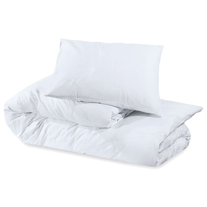 Ensemble De Housse De Couette 200X200 Cm Microfibre Blanc
