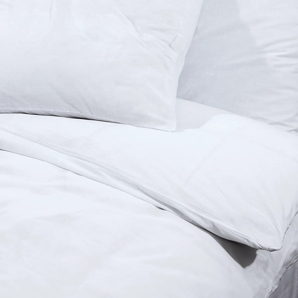 Ensemble De Housse De Couette 200X200 Cm Microfibre Blanc