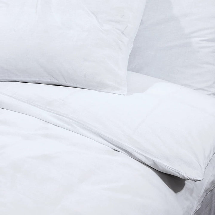 Ensemble De Housse De Couette 200X200 Cm Microfibre Blanc